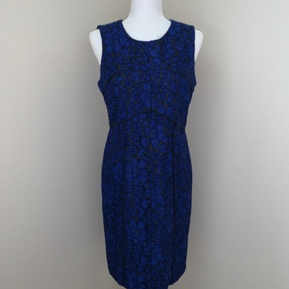 Calvin Klein Lace & Leather Sheath Dress